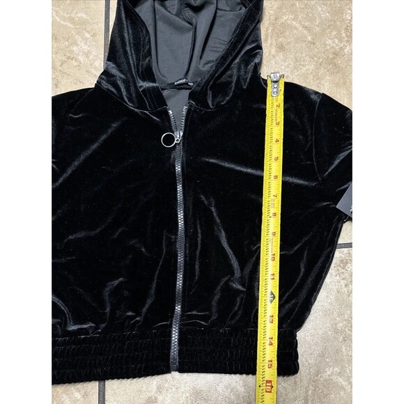 Boohoo Women’s Size 4 Black Velour Hoody & Jogger Set NEW - Picture 8 of 16